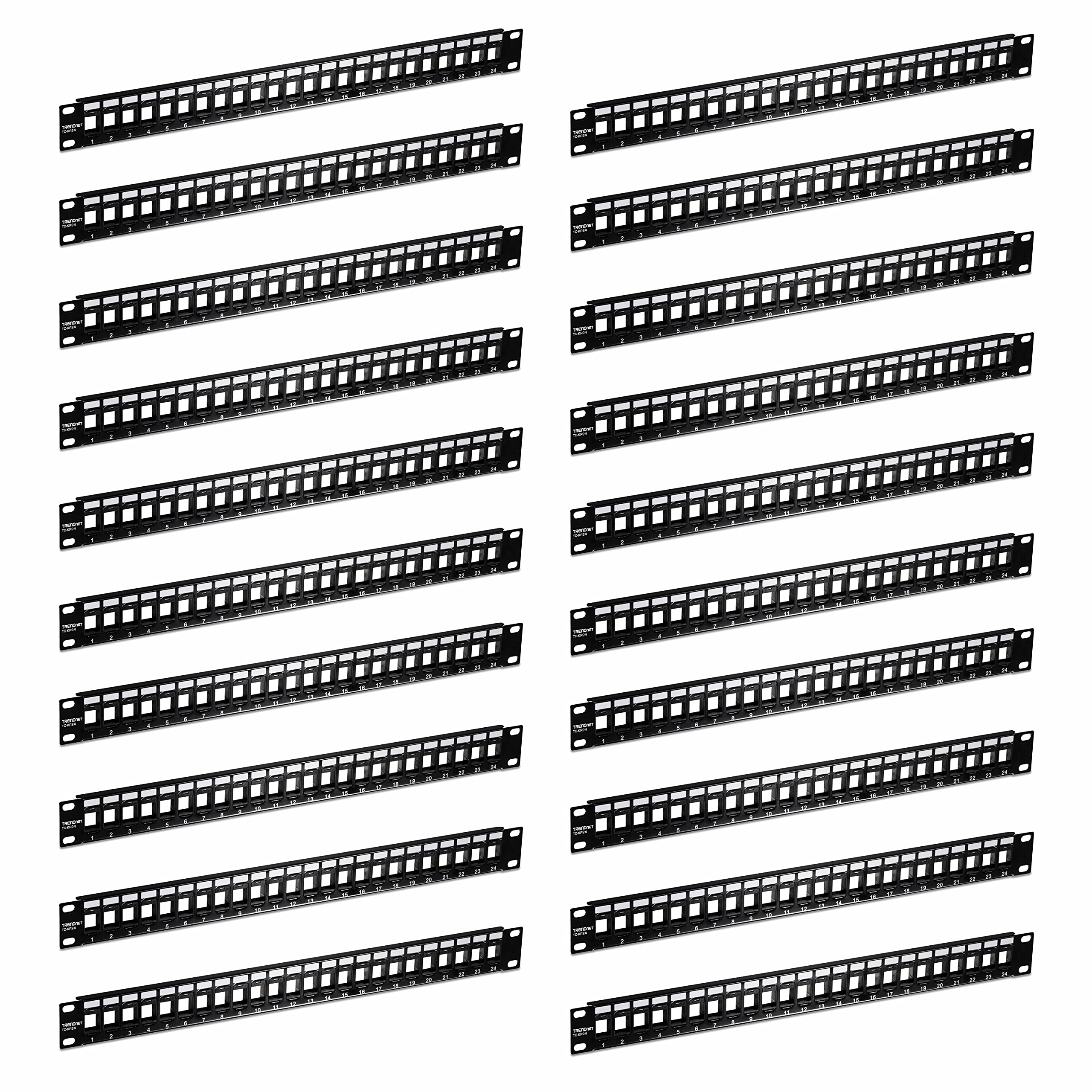 TRENDnet 24-Port Blank Keystone 1U Patch Panel, 20-Pack Bundle, 1U 19