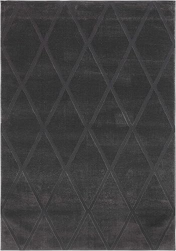 Miniatura 2 de Safavieh Revive Collection REV104H - Alfombra de área de enrejado que no desprende pelusa 5 pies 3 pulgadas x 7 pies 7 pulgadas color carbón