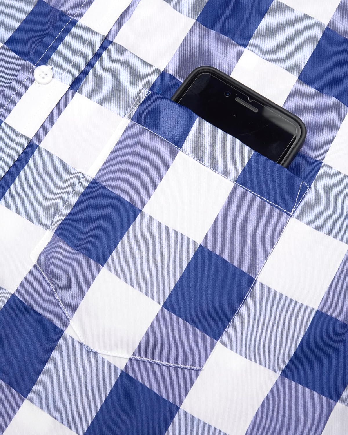 Alimens & Gentle Mens Plaid Short Sleeve Button Down Shirts Cotton Regular Fit Casual Gingham Shirts - Image 3