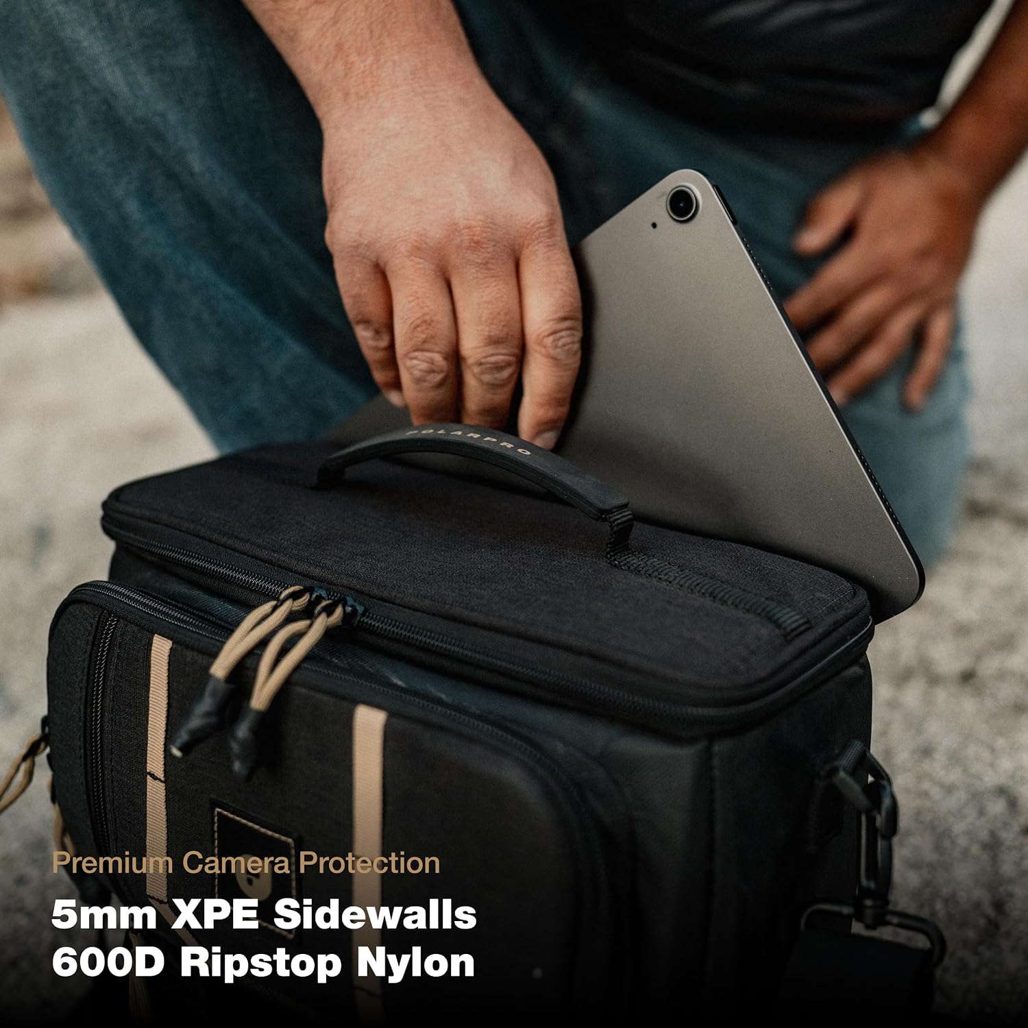 PolarPro - 6L Camera Shoulder Bag | Lightweight Protective Mobile Workstation for Cameras, Lenses, Drones | Small Camera Bag for Travel, Hiking, Everyday Carry