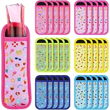 SiliFine 30 Pcs Ice Pop Sleeves Bulk Ice Pop Holders Neoprene Insulator Sleeves Reusable Freezer Colorful Goody Bag Stuffers for Summer Beach Pool Birthday Party Favors Supplies