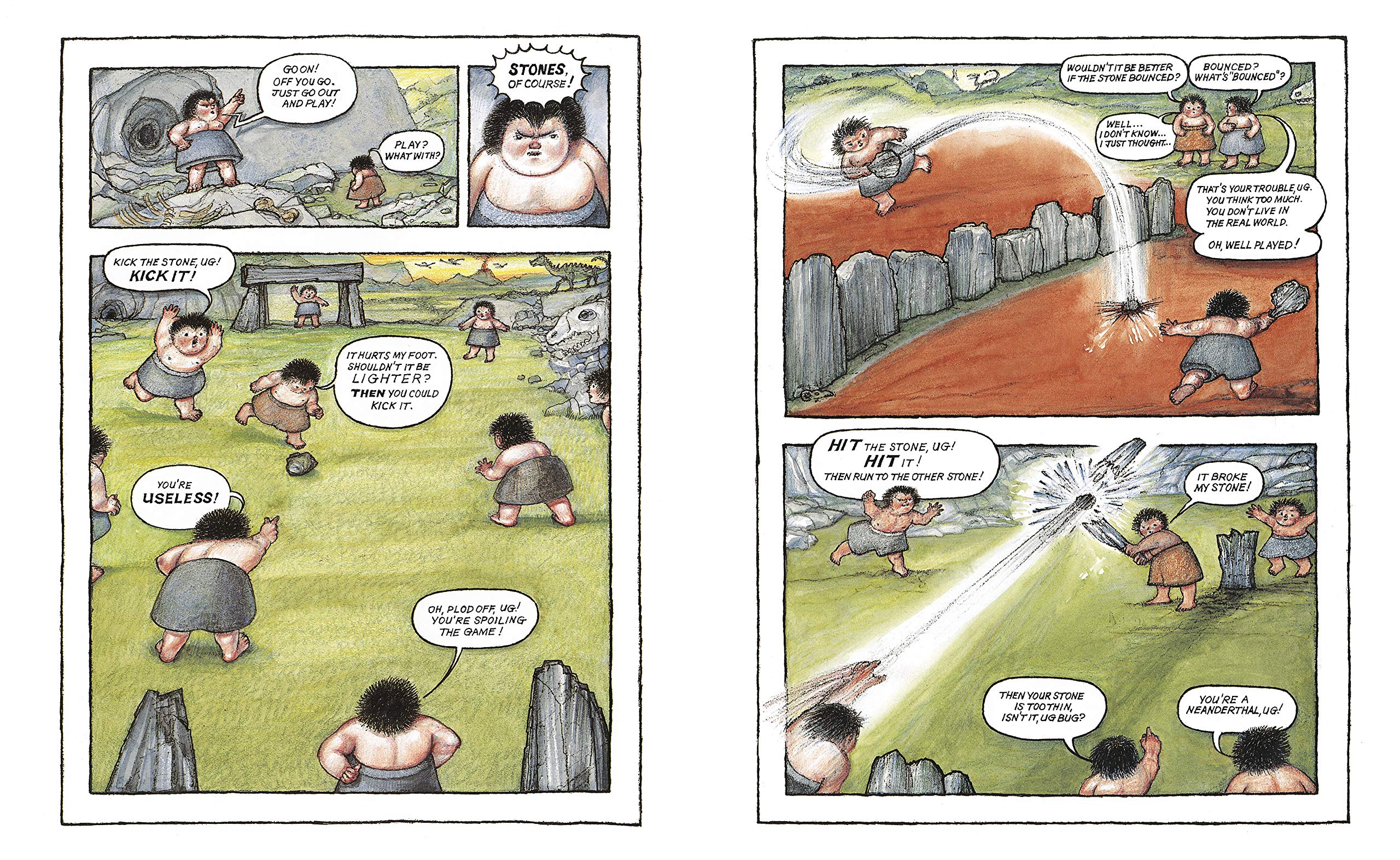 UG Boy Genius Of The Stone Age: A funny, comic strip stone-age story