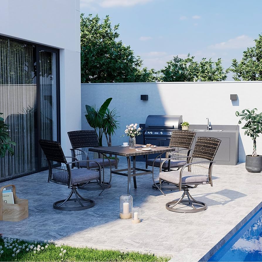 Amazon.com: Pamapic 5 Piece Patio Dining Set for 4,Outdoor