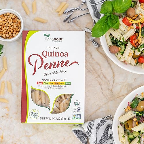 Vista 4 de NOW Foods, quinua orgánica con peno, sin gluten, sin maíz, sin OMG, pasta de quinoa y arroz, 8 onzas