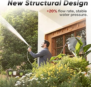GLAHODEN 5/8100ft&1/2115ft Retractable Garden Hose Reel Heavy Duty Automatic Hose Reel Wall Mount
