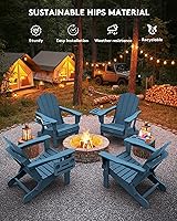 Vista 46 de SERWALL - Silla plegable Adirondack para patio, jardín, exterior, resistente a la intemperie, sillas para hoguera, color naranja