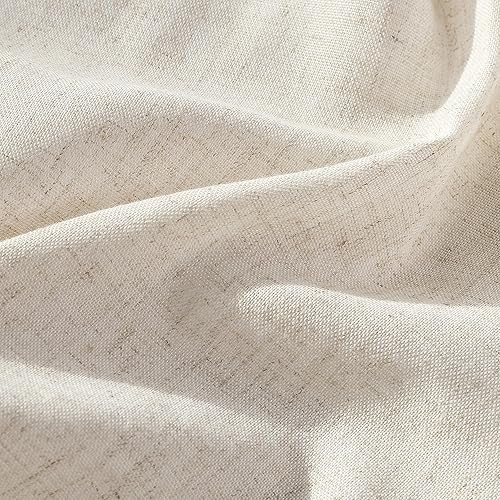 Miniatura 5 de Aersas Natural Pinch Pleated Linen Curtains 84 Inch Length 2 Panels for Living Room Bedroom Cream Semi Sheer Window Curtain Boho Neutral Back Tab