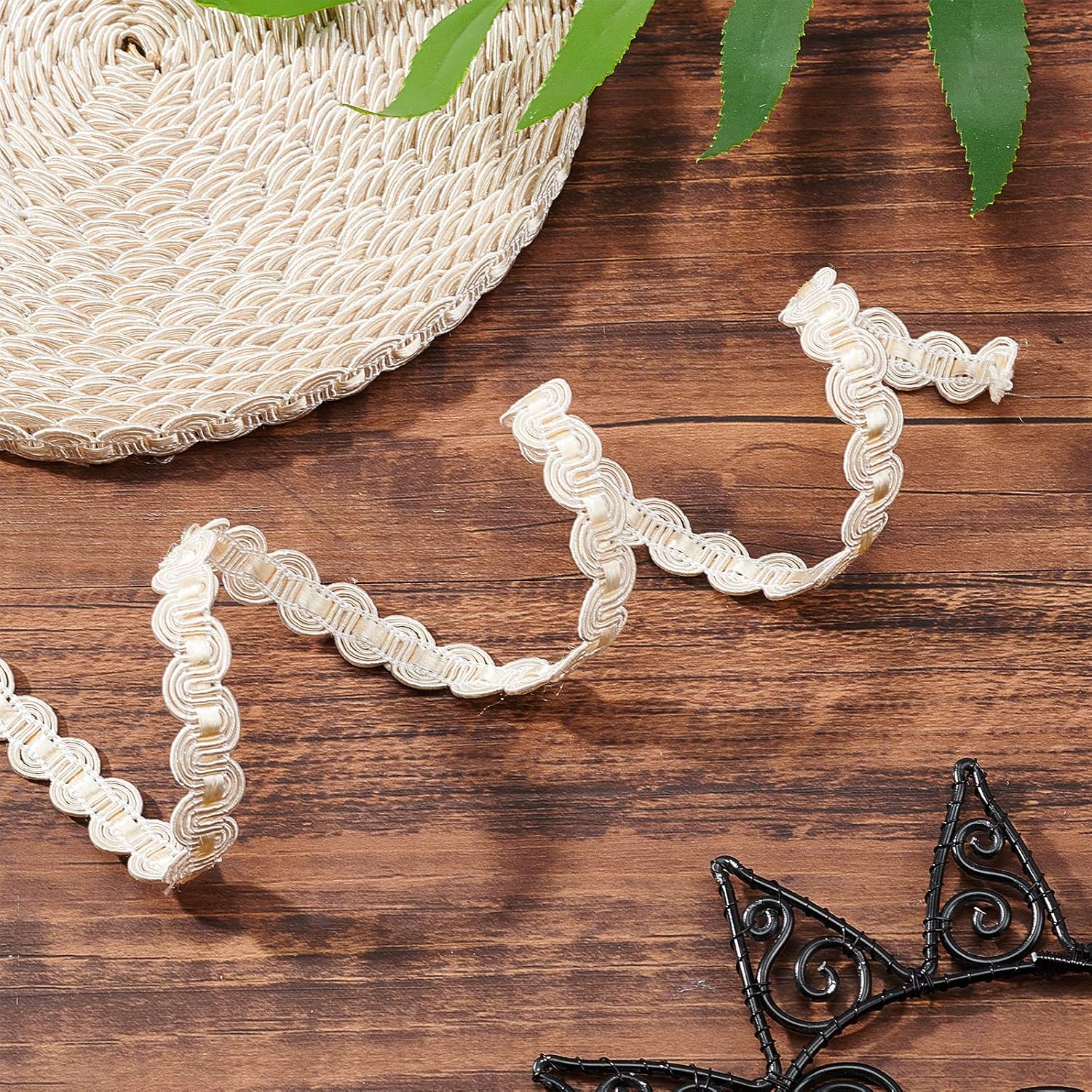 PH PandaHall 15M(16 Yards) 1/2"(14mm) Nylon Curve Pattern Gimp Braid Trim for Costume DIY Crafts Sewing Jewelry Making Home Decoration, Creamy White : Everything Else