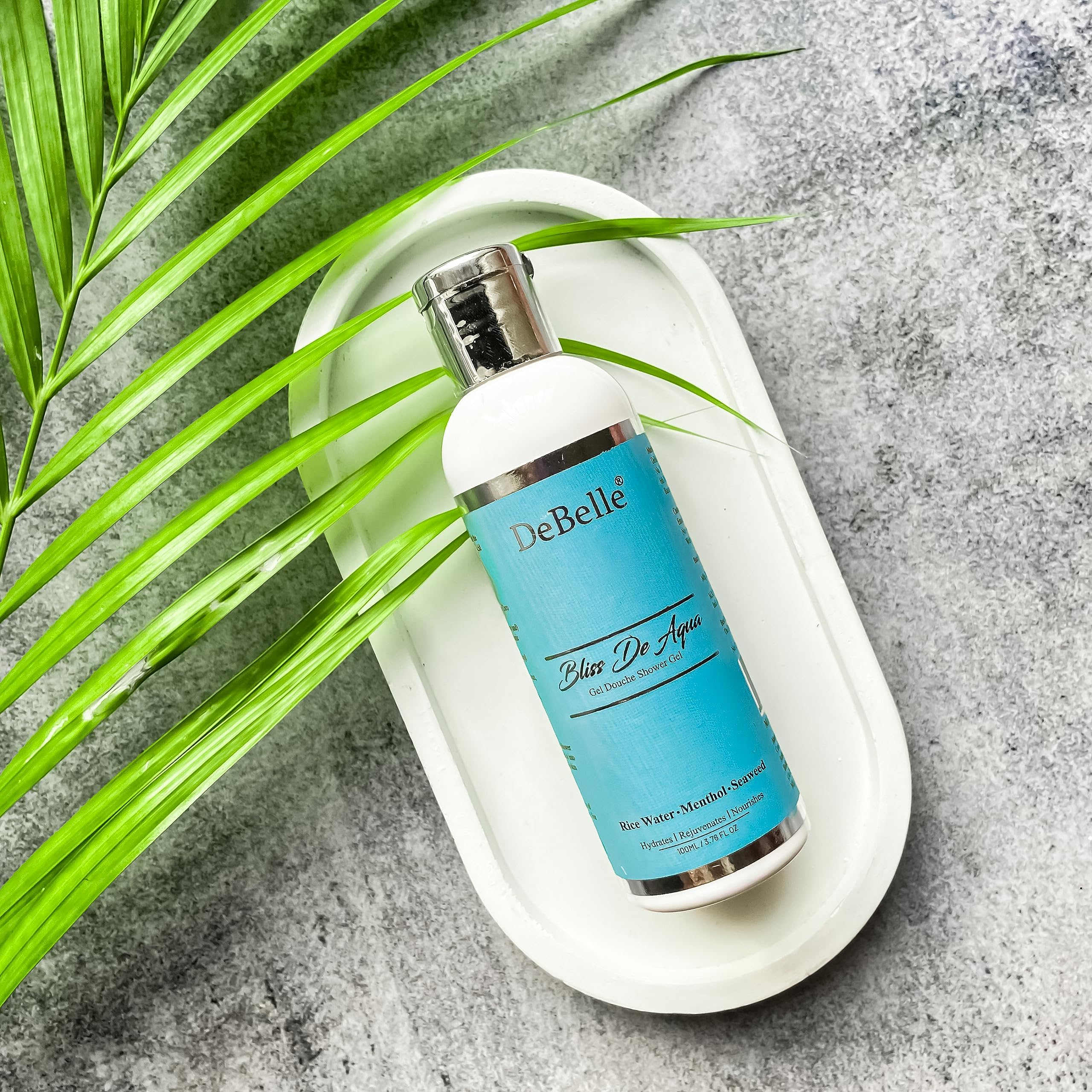 Bliss De Aqua Shower Gel | Seaweed Extract, Vitamin E & C | Sulphate Free Body Wash for Women & Men | Hydrating, Refreshing Aqua Fragrance | Travel Friendly 100 ml