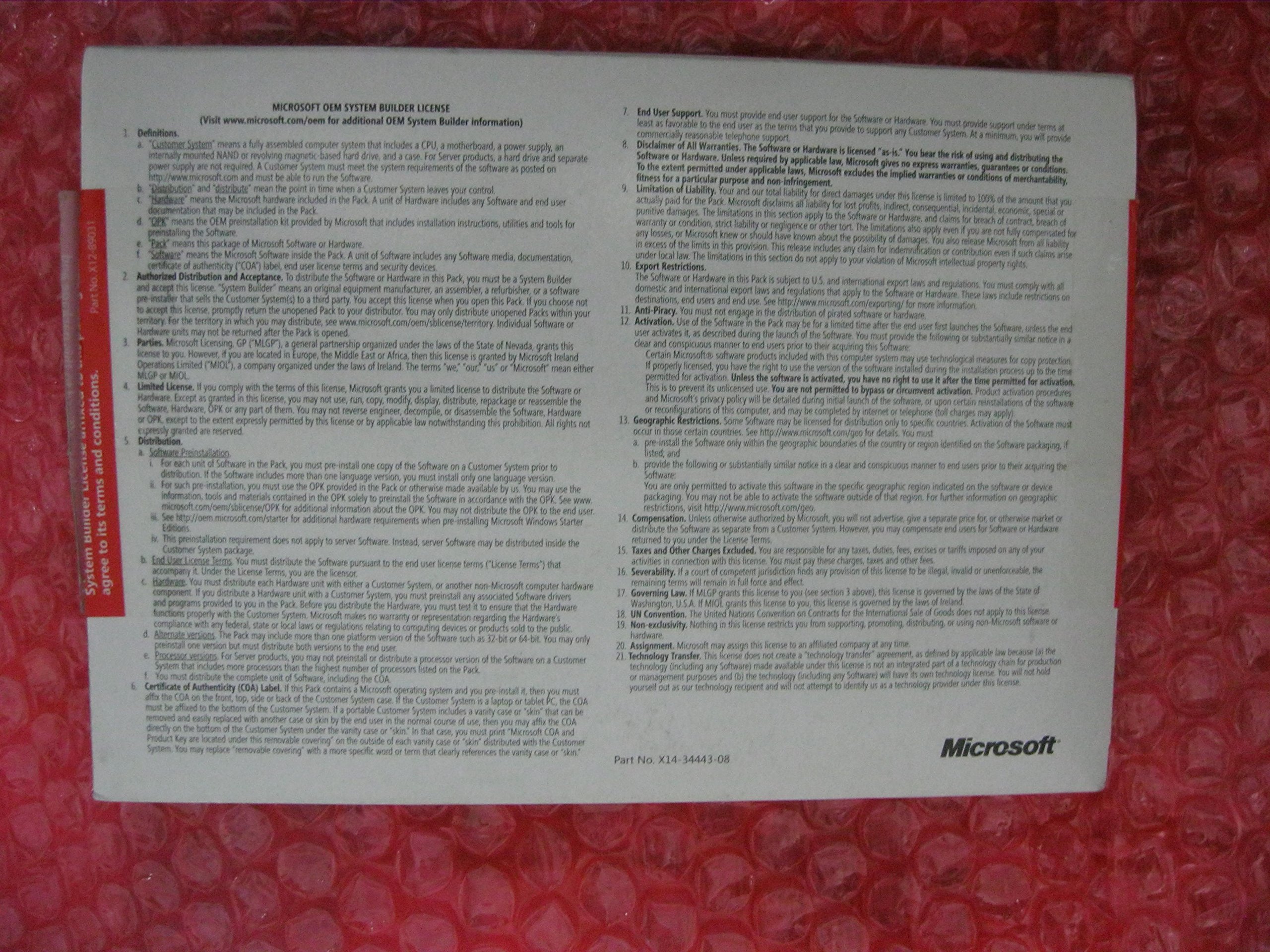 Microsoft Windows Server 2008 R2 Standard OEM/DSP/SB, inkl. 5 CAL - englisch