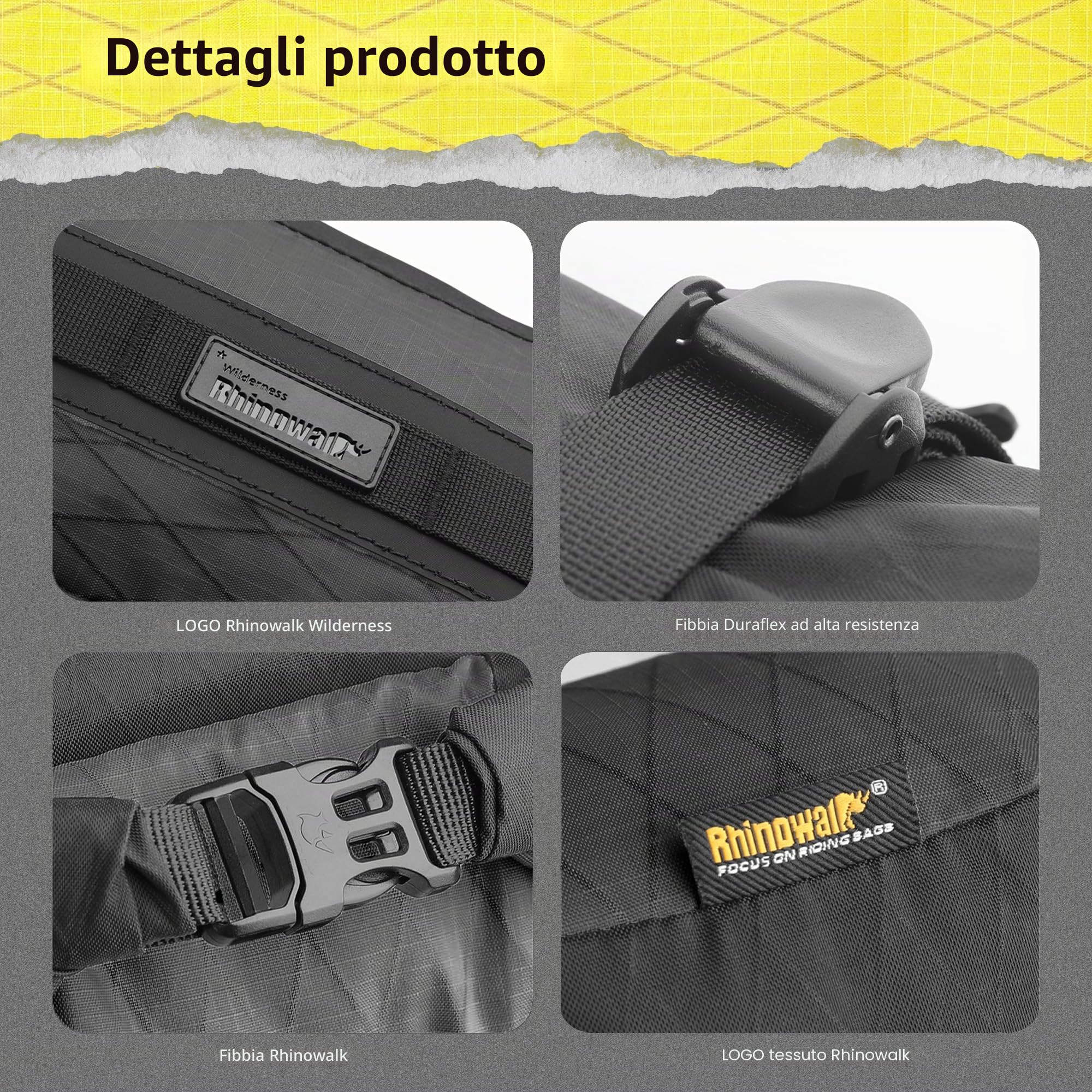 Rhinowalk Borsa Portapacchi per Bicicletta Impermeabile 6,5L Borsa Anteriore per Portapacchi per Bicicletta Borsa per Forcella Borsa per Attacco Manubrio