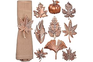 Set of 9 Thanksgiving Napkin Ring Harvest Fall Leaf Napkin Rings