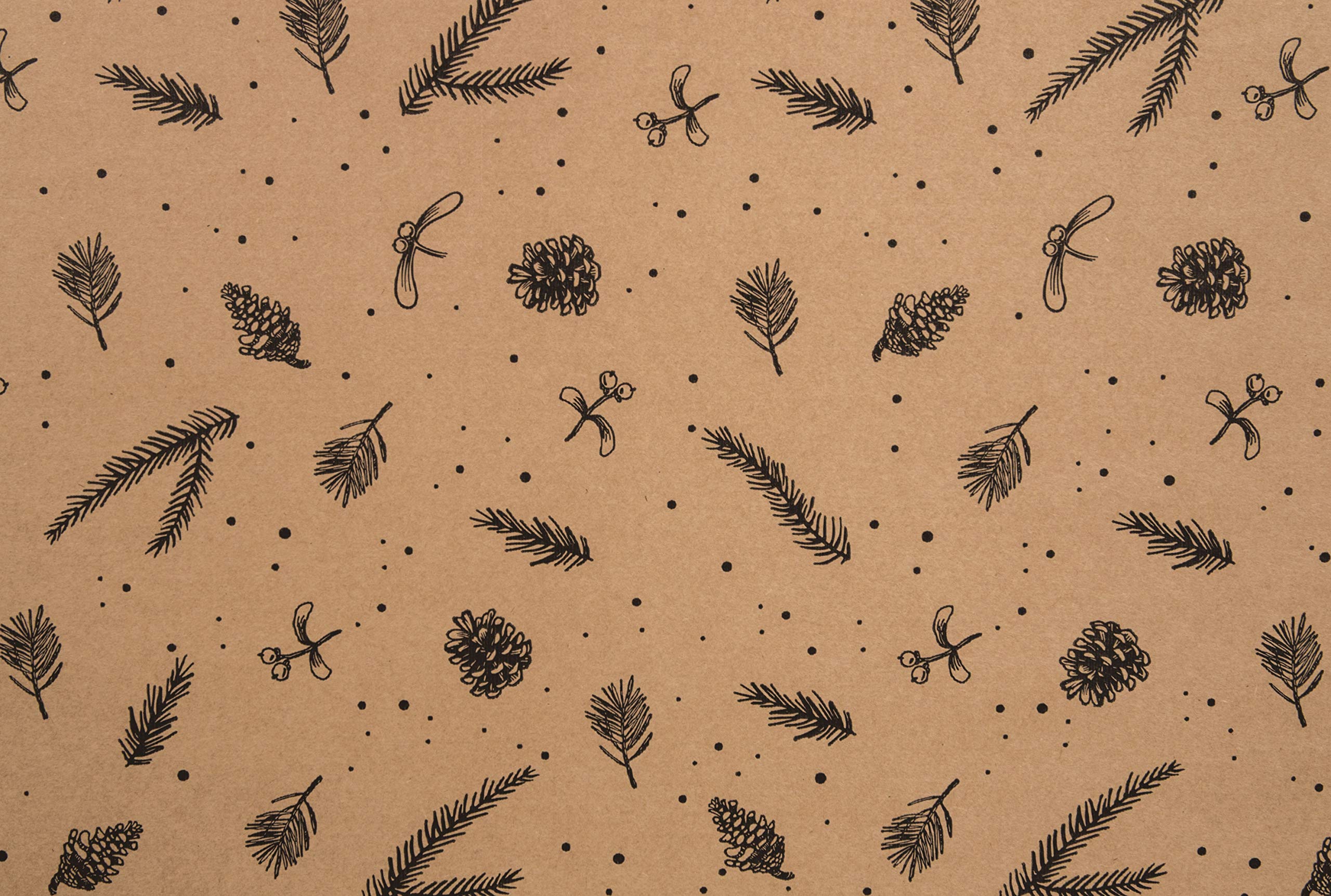 Cartón de Navidad, Embalaje con asa, Caja de regalo, Cartón de 310x200x350 mm con impresión navideña, Cartón marrón, Impresión navideña negra, Empaque fuerte, Papel de regalo, Sorpresa (15)