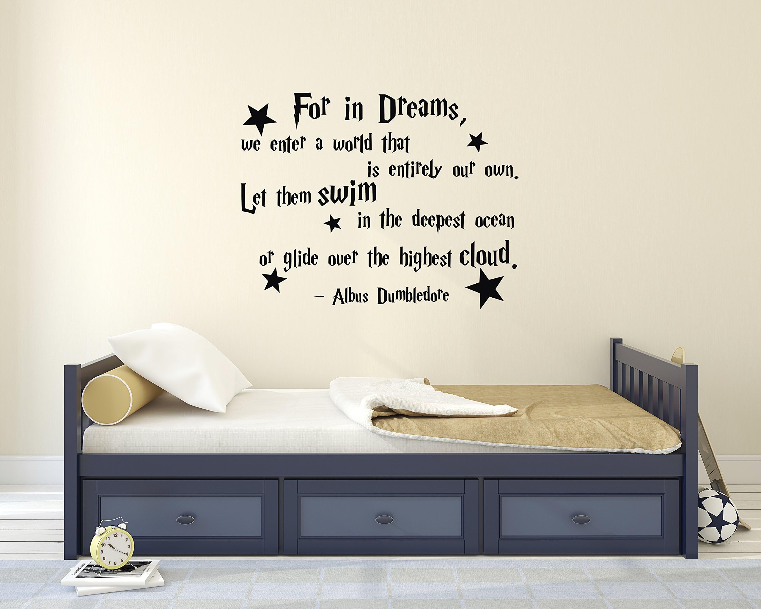Decalzone Inc for in Dreams We Enter A World That is Entirely Our Own Albus Dumbledore Quote Wall Decal Harry Potter Vinyl Wall Decal Stickers Nursery Kids Baby Children Decor