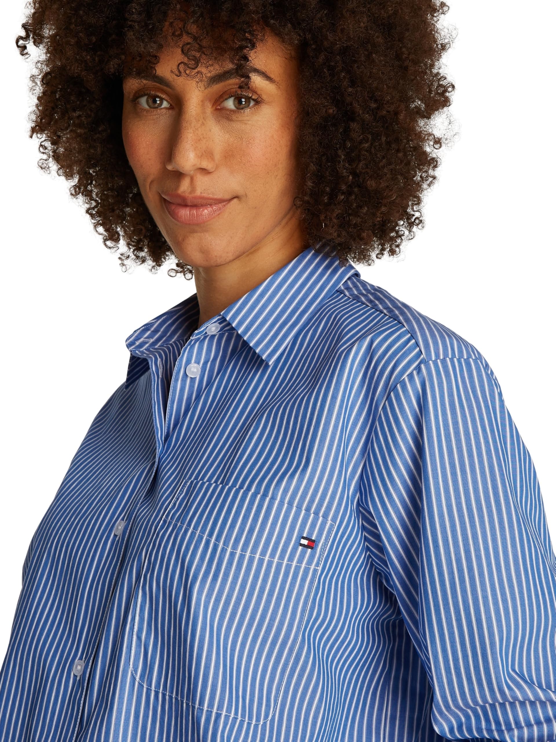 Tommy Hilfiger Donna Camicia Poplin Easy Fit Oversize