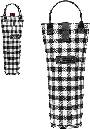 Miniatura 14 de opux Bolsa de vino individual para botella, bolsa térmica de viaje para regalo de picnic, playa, portátil, con relleno térmico, para mujeres