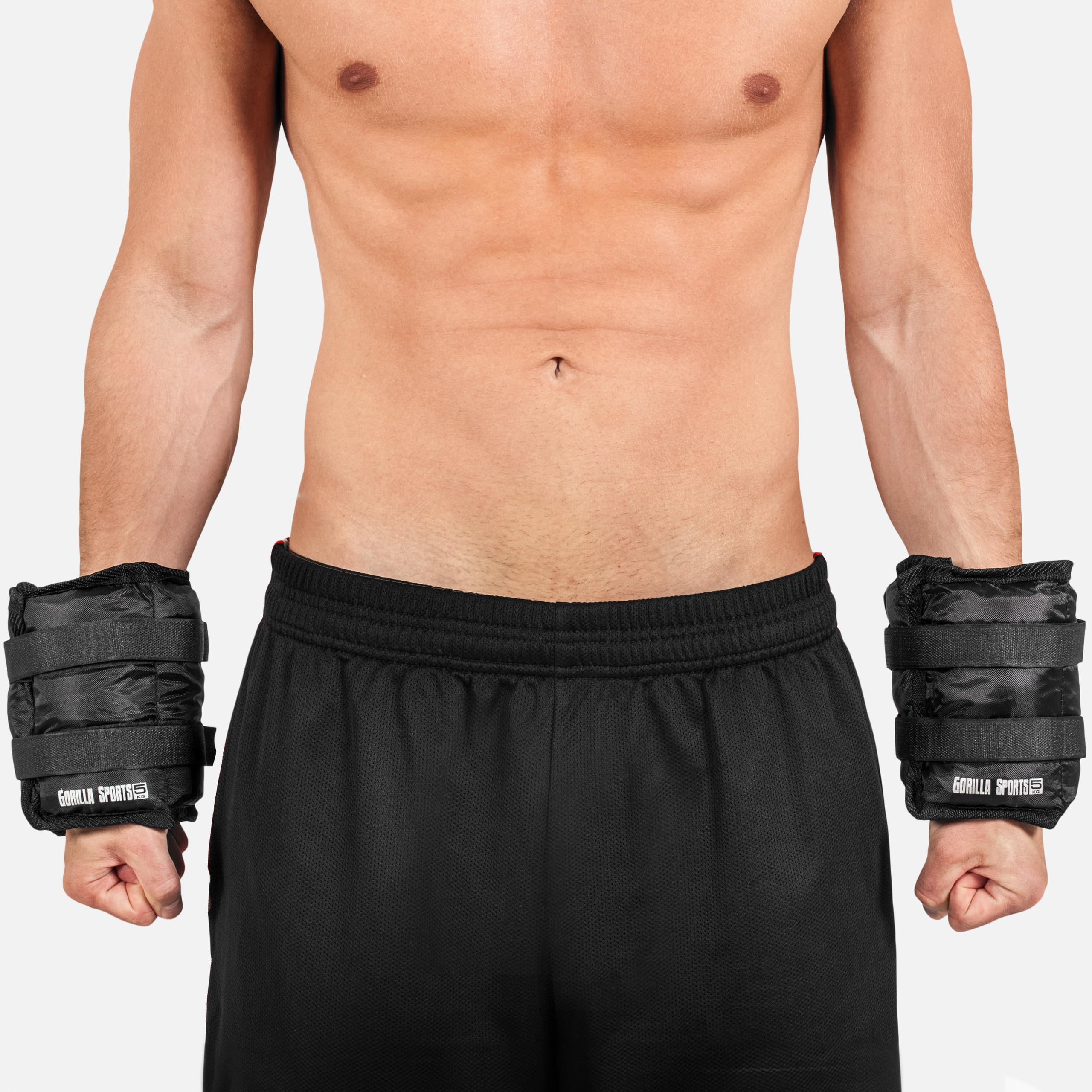 GORILLA SPORTS® Pesi per Polsi e Caviglie - Set di 2, Varianti di Peso:1-10kg, Poliestere - Polsiere Cavigliere, Pesi da Corsa, Fitness, Jogging, Palestra, Aerobica, Wrist Wraps, Facilmente Regolabile