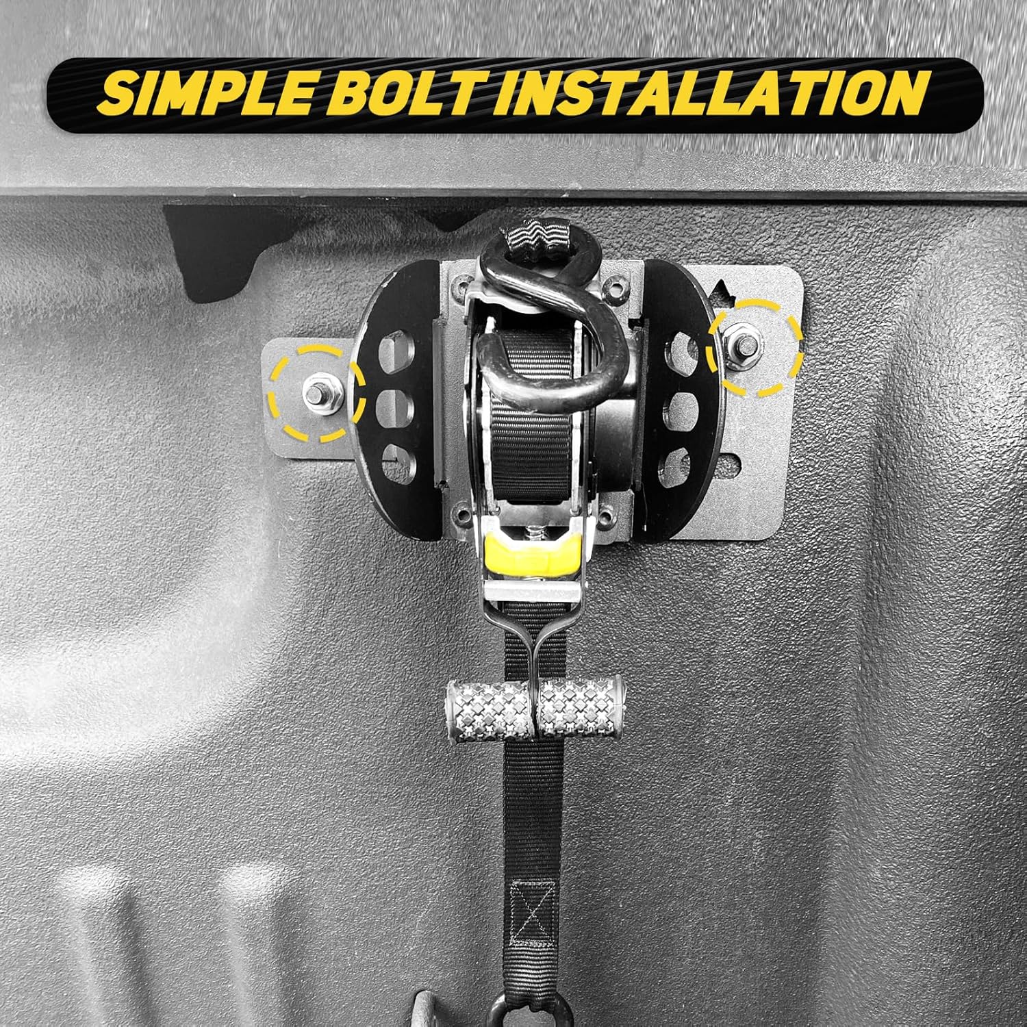 Retractable Tie Down Straps Compatible with 2016-2018 Chevy Silverado 1500, Integrated Retracting Truck Bed Ratchet Strap 2Pcs
