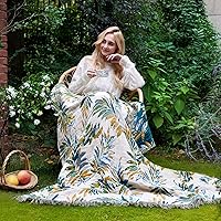 Vista 113 de Cobija para cama de estilo bohemio, 100 % algodón, ultra suave, edredón rústico, cobija de otoño, estampado floral, decoración de granja, cobija