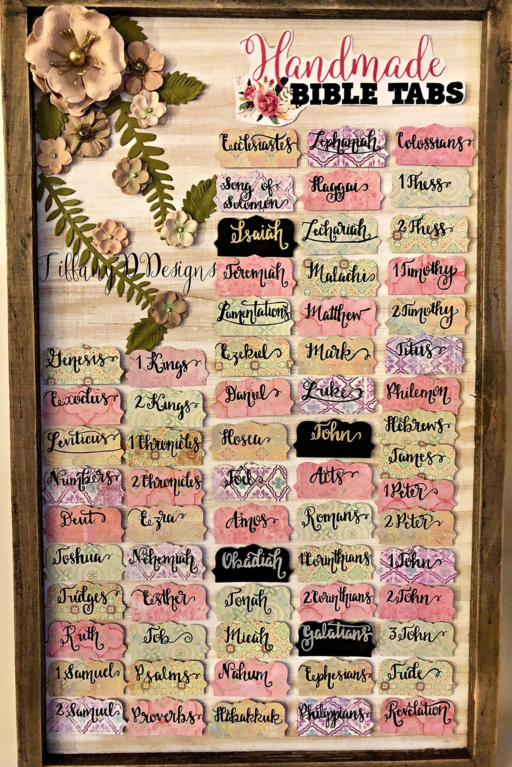 ALL handwritten/ALL double-sided bible tabs