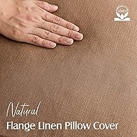 Vista 37 de Foindtower Paquete de 2 fundas de almohada decorativas de lino y liso, funda de cojín decorativa suave, estilo bohemio campestre para silla, sofá