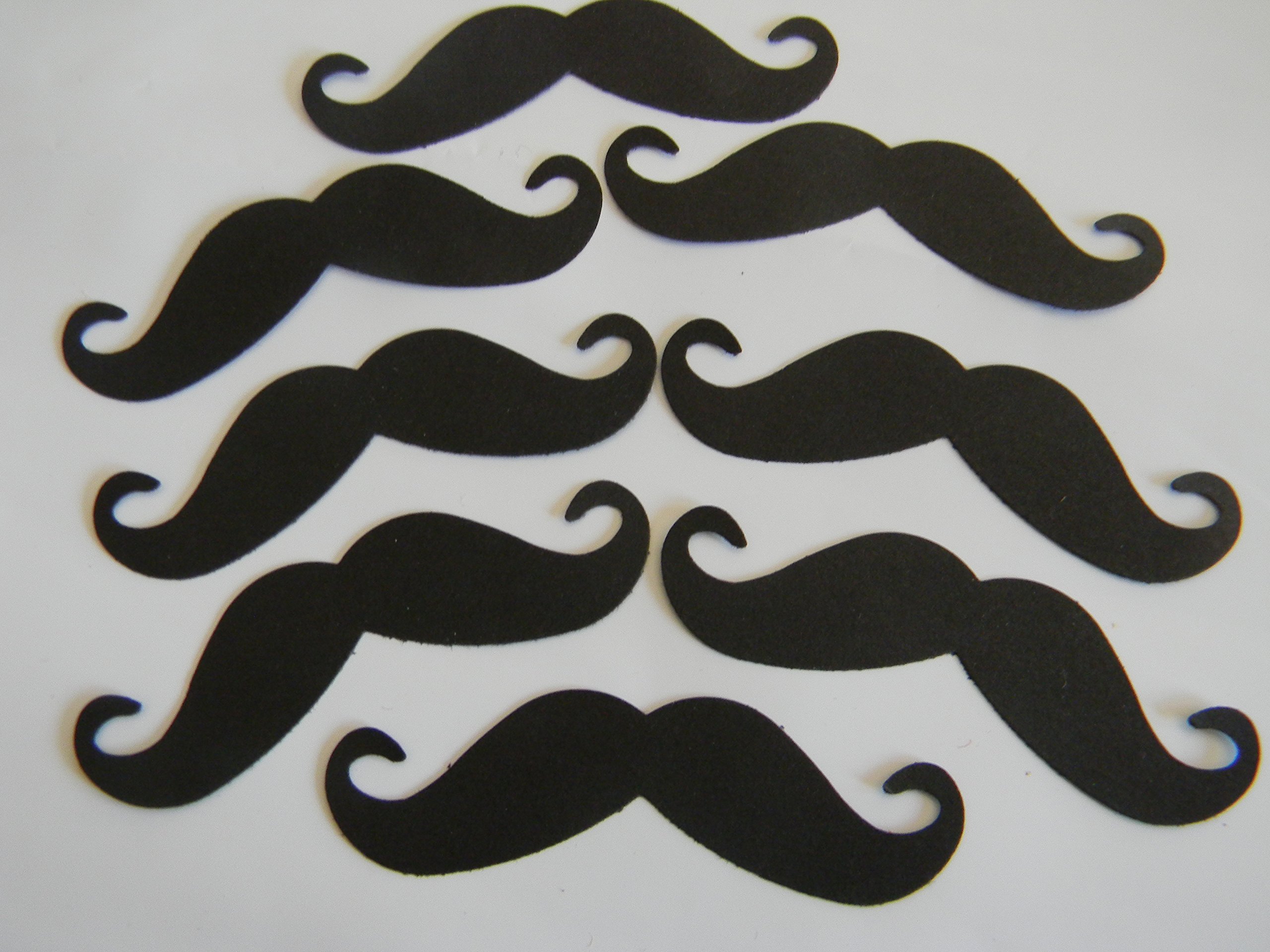 100 black mustaches confetti die cuts baby party decor scrapbooking embellishments