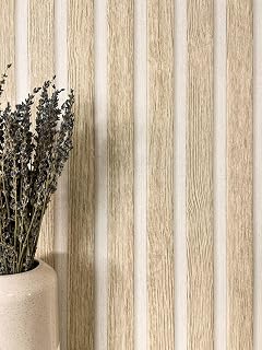 Newroom Tapete Beige Vlies Holzpaneele - Skandinavisch Modern Wandpaneele für Wohnzimmer Schlafzimmer