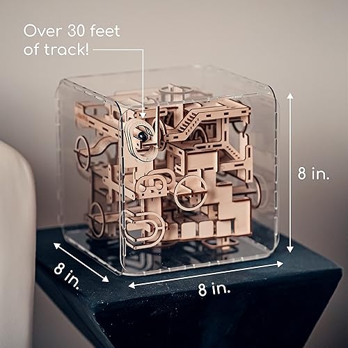 Miniatura 7 de Intrism Pro - Rompecabezas 3D para adultos kit de laberinto de mármol de madera para construir jugar y exhibir cubo de 8 pulgadas manualidades para