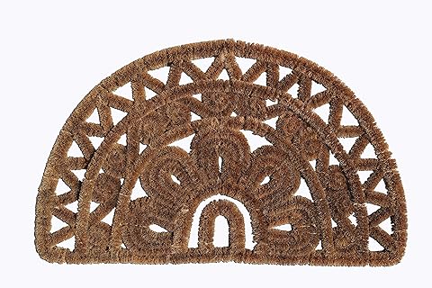ID Mate 4575 L Media Luna Alfombra Felpudo Fibra Coco/Acero galvanizado Beige 75 x 45 x 2,5 cm