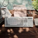 Keychron R6 Retro Wireless Mechanical Keyboard, 100% Full Size Hot Swappable RGB Apex Brown Tactile Switch, QMK Tri-Mode(2.4 GHz/Bluetooth/Wired), Compatible with Mac PC Linux