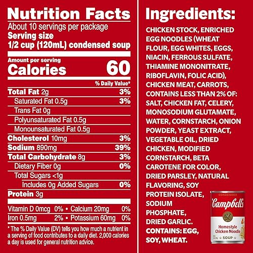 Miniatura 2 de Campbell's Sopa condensada de fideos de pollo caseros, lata de 10.5 onzas (paquete de 24)