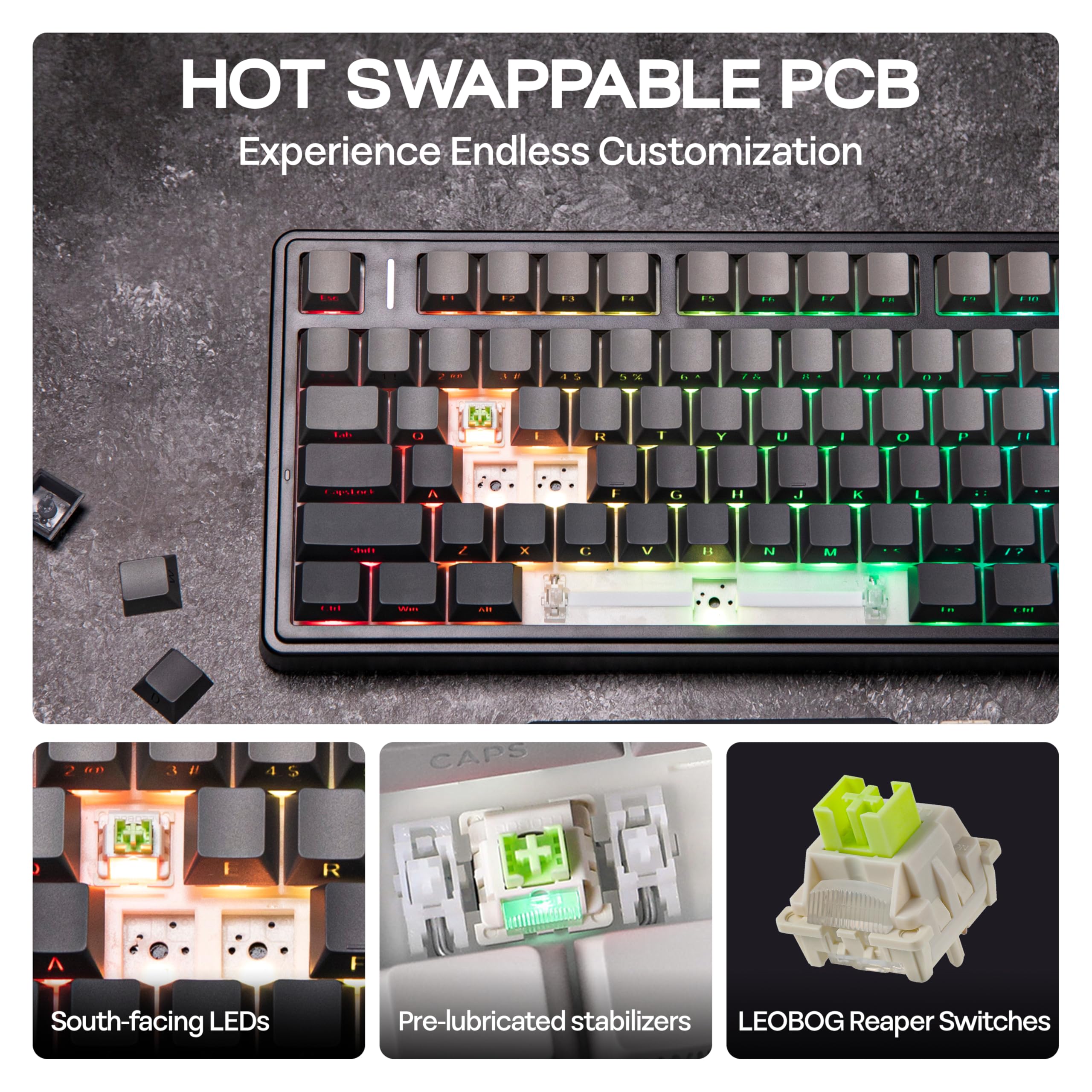 Amazon | MechLands AULA F75 PRO 75% コンパクトカスタムメカニカル