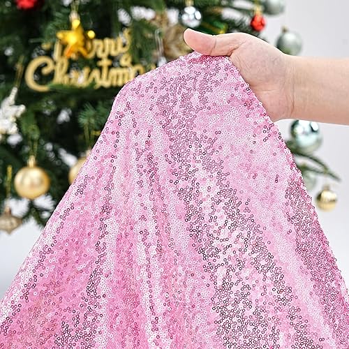 Miniatura 30 de Falda de árbol de Navidad de lentejuelas: Falda de árbol de bronce de 24 pulgadas, falda de satén con lentejuelas Falda de árbol pequeño