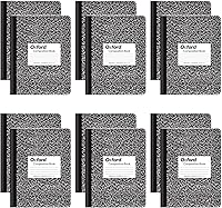 Vista 1 de Oxford Composition Notebooks, Wide Ruled Paper, 9-3/4" x 7-1/2", Black Marble Covers, 100 Sheets, 12 per Pack (63795)
