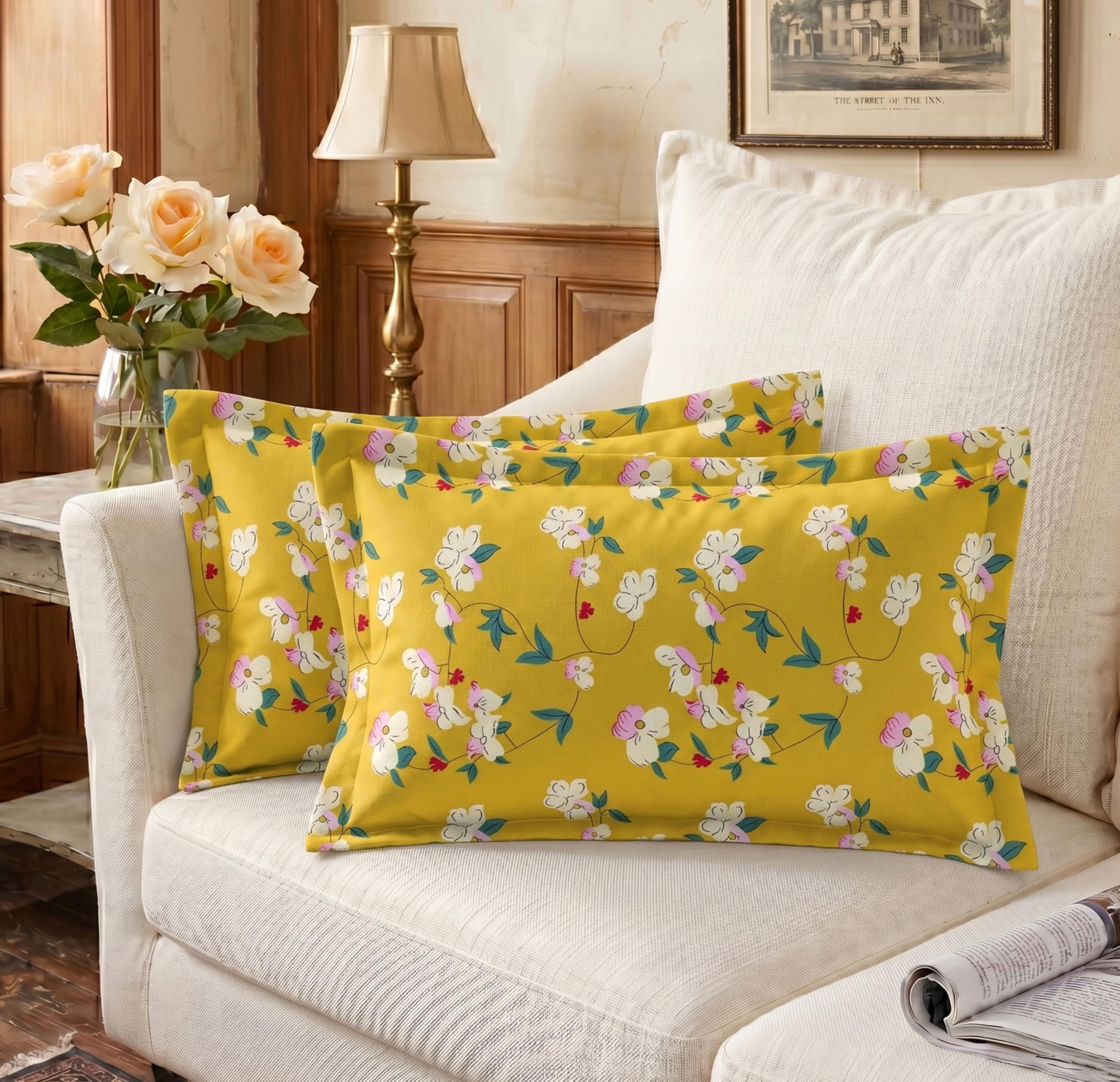 BSB HOME Cotton Pillow Covers Set of 2 – Soft Breathable Fabric, Fade Resistant, Durable & Easy Care Pillowcases for Bed & Sofa – 18 x 28 Inches (Mustard Yellow)-image-26