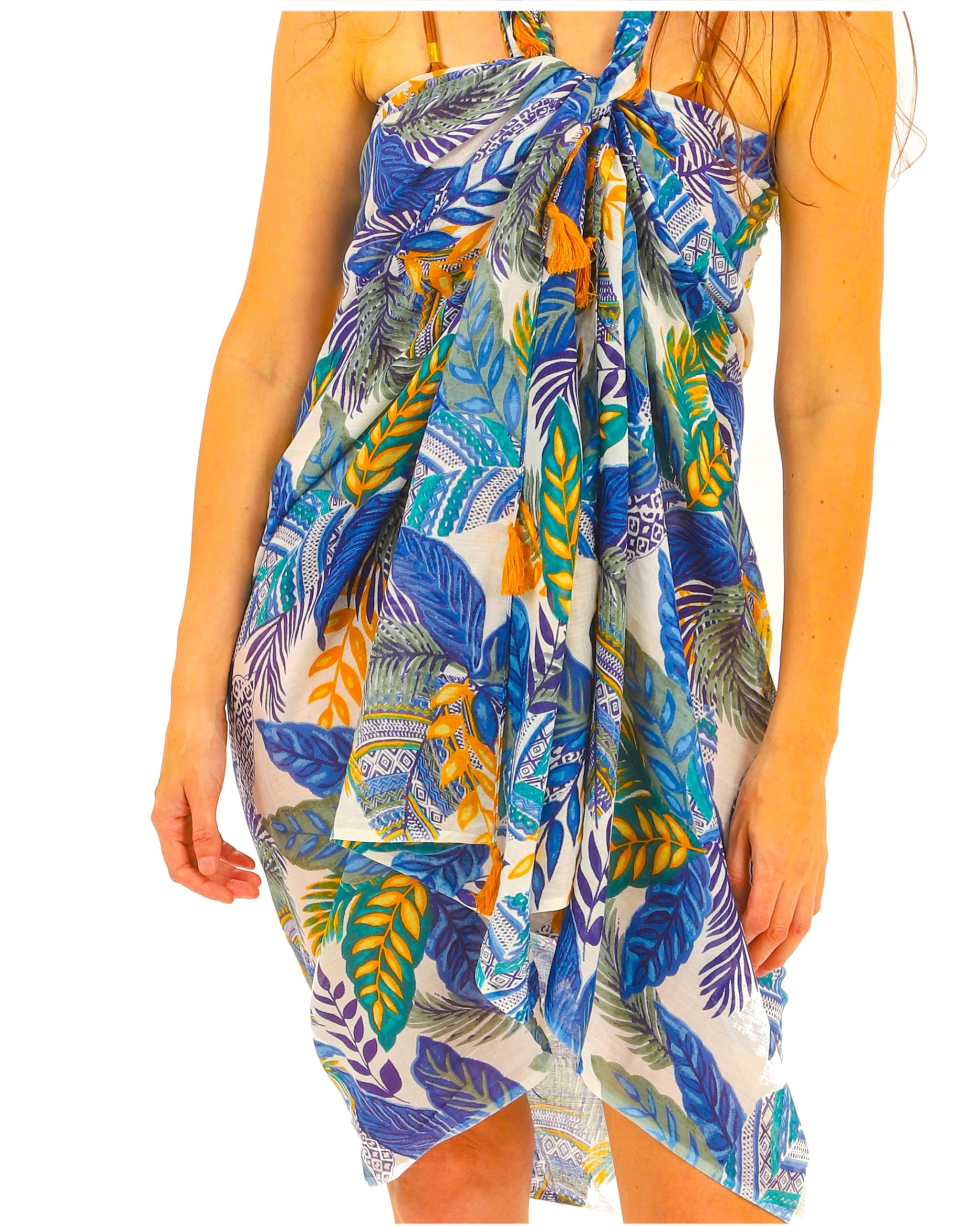 Mandala Life ART Sarong, paréo, bikini couvrant, serviette de plage, jupe enveloppante, châle, écharpe écharpe – Rayon de haute qualité – Doux et léger