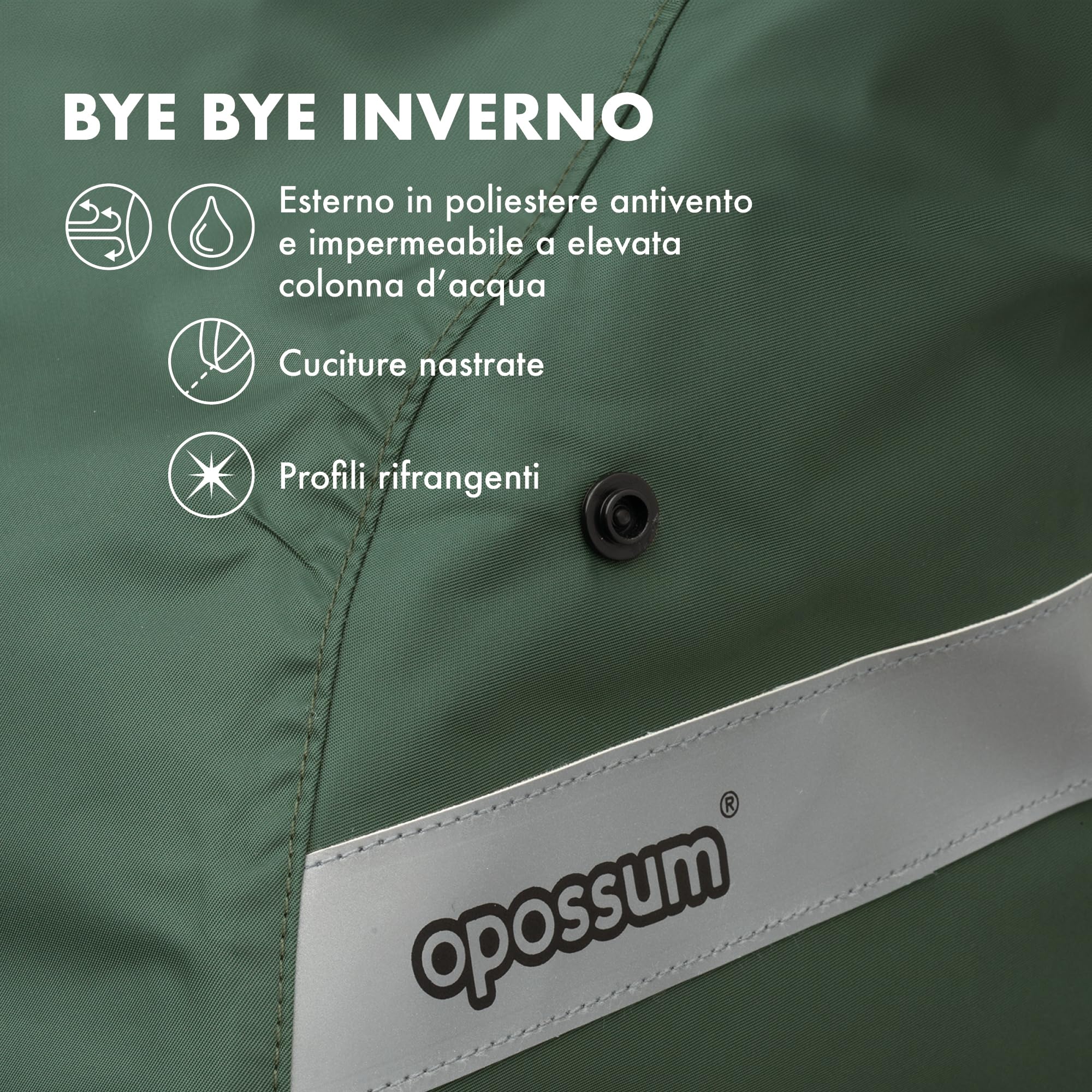 Opossum termoguscio Compatibile con seggiolini Posteriori da Bicicletta. Copertina Termica Bimbi dai 68 ai 104cm e dai 9 ai 22kg. Guscio Termico Universale. Antivento ed Impermeabile.