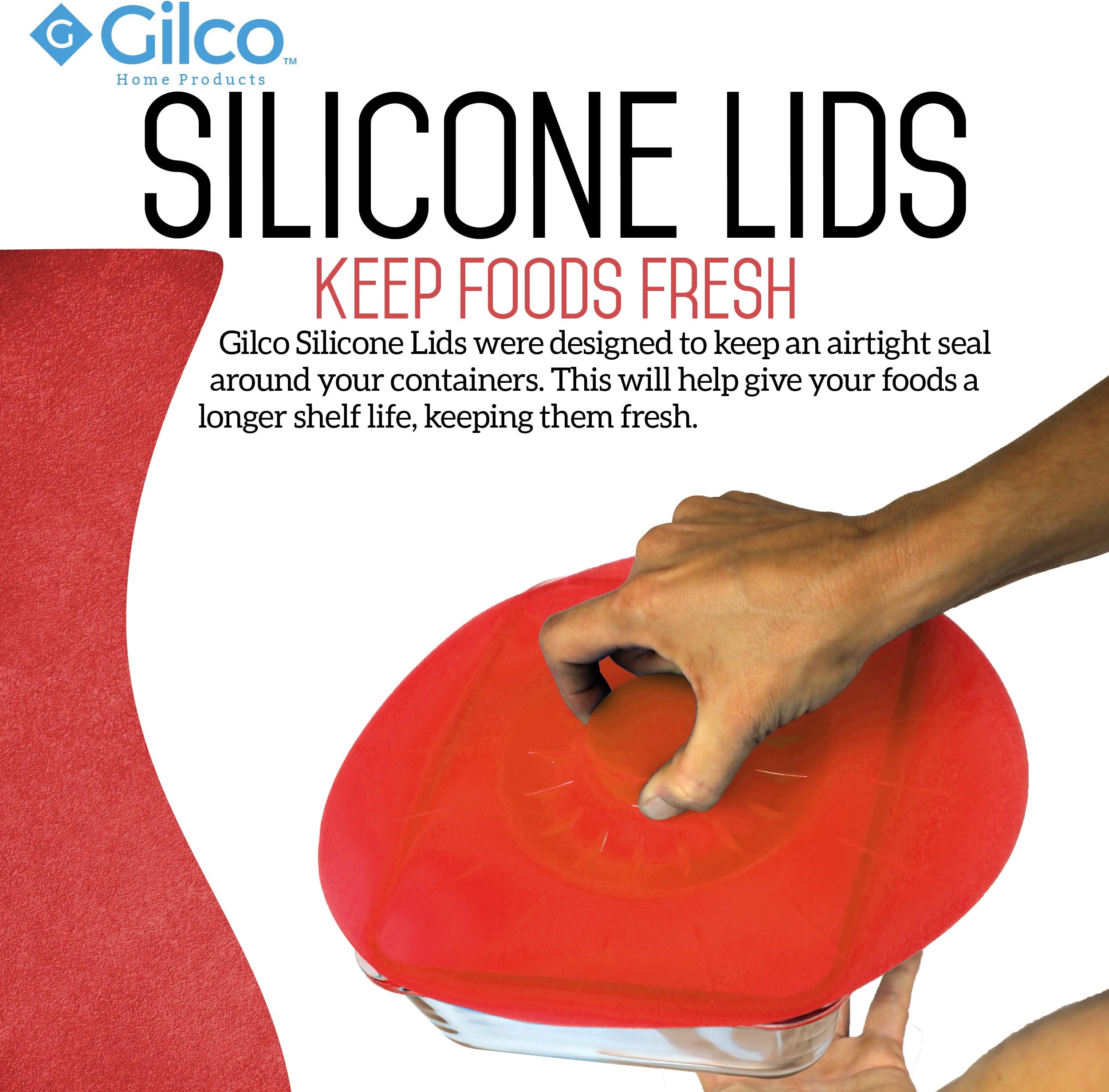 Silicone Suction Lids and Food Covers - Set of 5 - Fits Various Sizes of Cups, Bowls, Pans, or Containers!