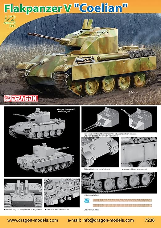 Dragon Armour 1/72 – Lot De 2 Chars : Flakpanzer V Coelian & Sdkfz 232 (ref 60590 + 60585)