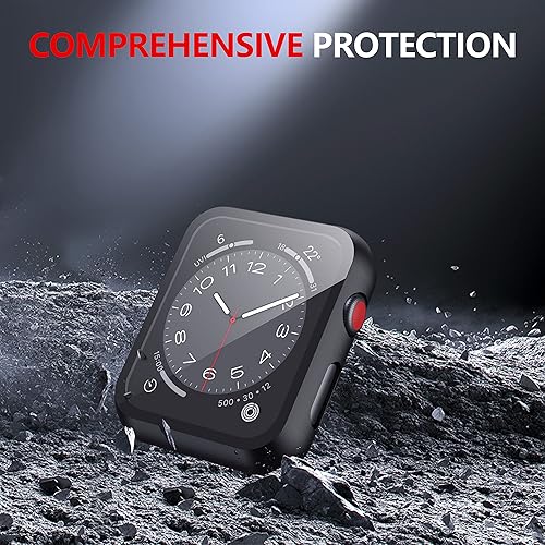 Miniatura 6 de Misxi - Juego de 2 fundas rígidas de policarbonato y protector de pantalla de vidrio templado para Apple Watch serie 3 y 2 de 1.654pulgadas, funda