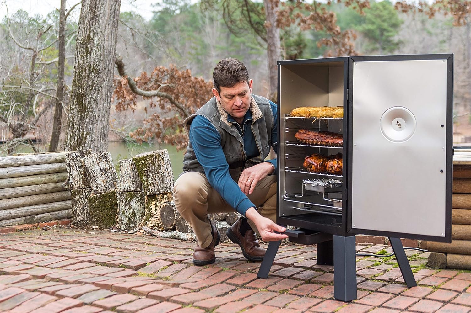 Masterbuilt MB20070210 Analog Electric Smoker with 3 Smoking Racks, 30 inch, Black : Everything Else