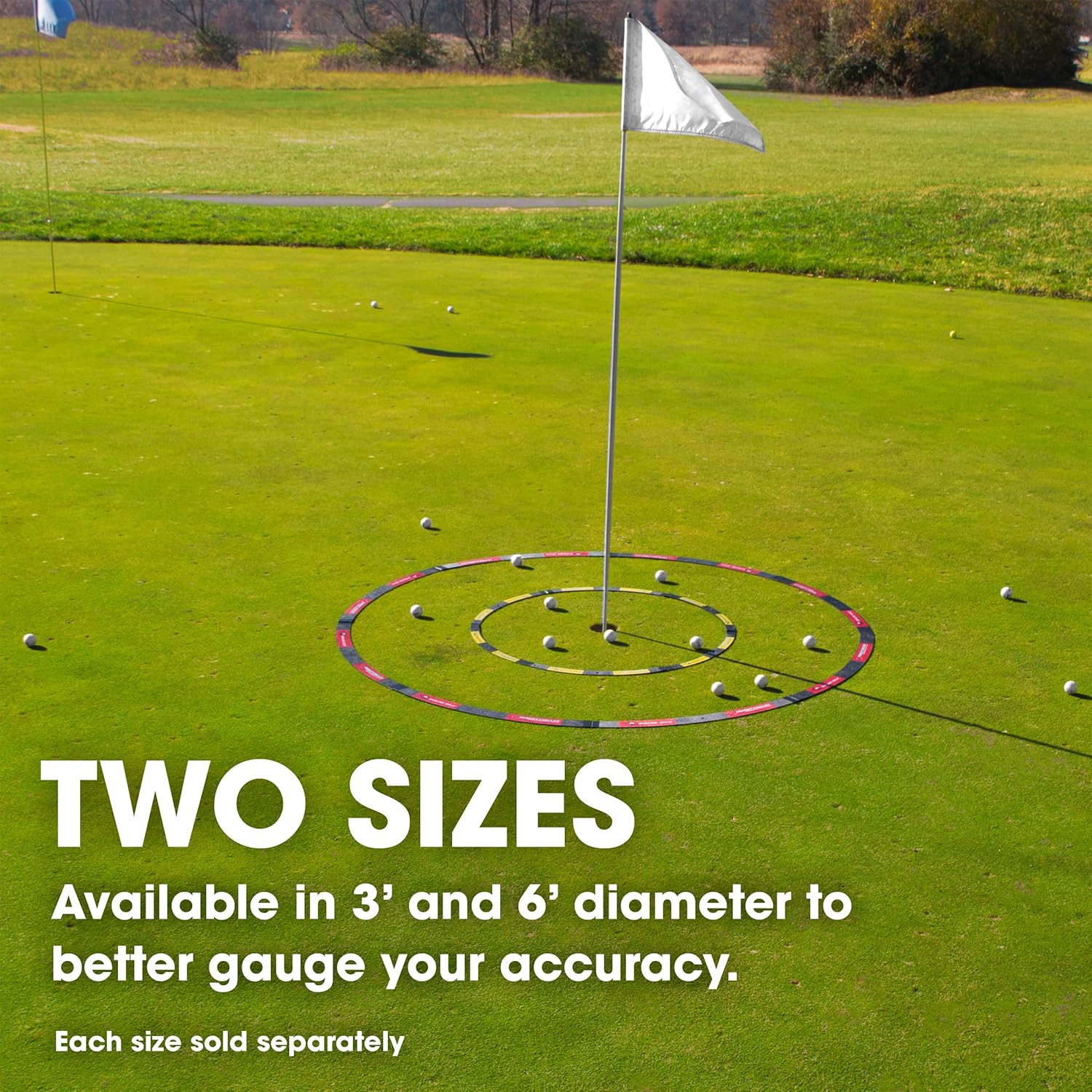 EyeLine Golf Target Circle as Training Aid – Ideal for Chipping and Pitching – Super Thin with Foldable Configurations. Bright Color Markings Easy Sighting. Made in USA