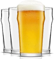 JoyJolt Grant 19oz Beer Pint Glasses Set of 4 - Classic Pub Style for Guinness, Stout, Craft Beer, Freezer & Dishwasher Safe