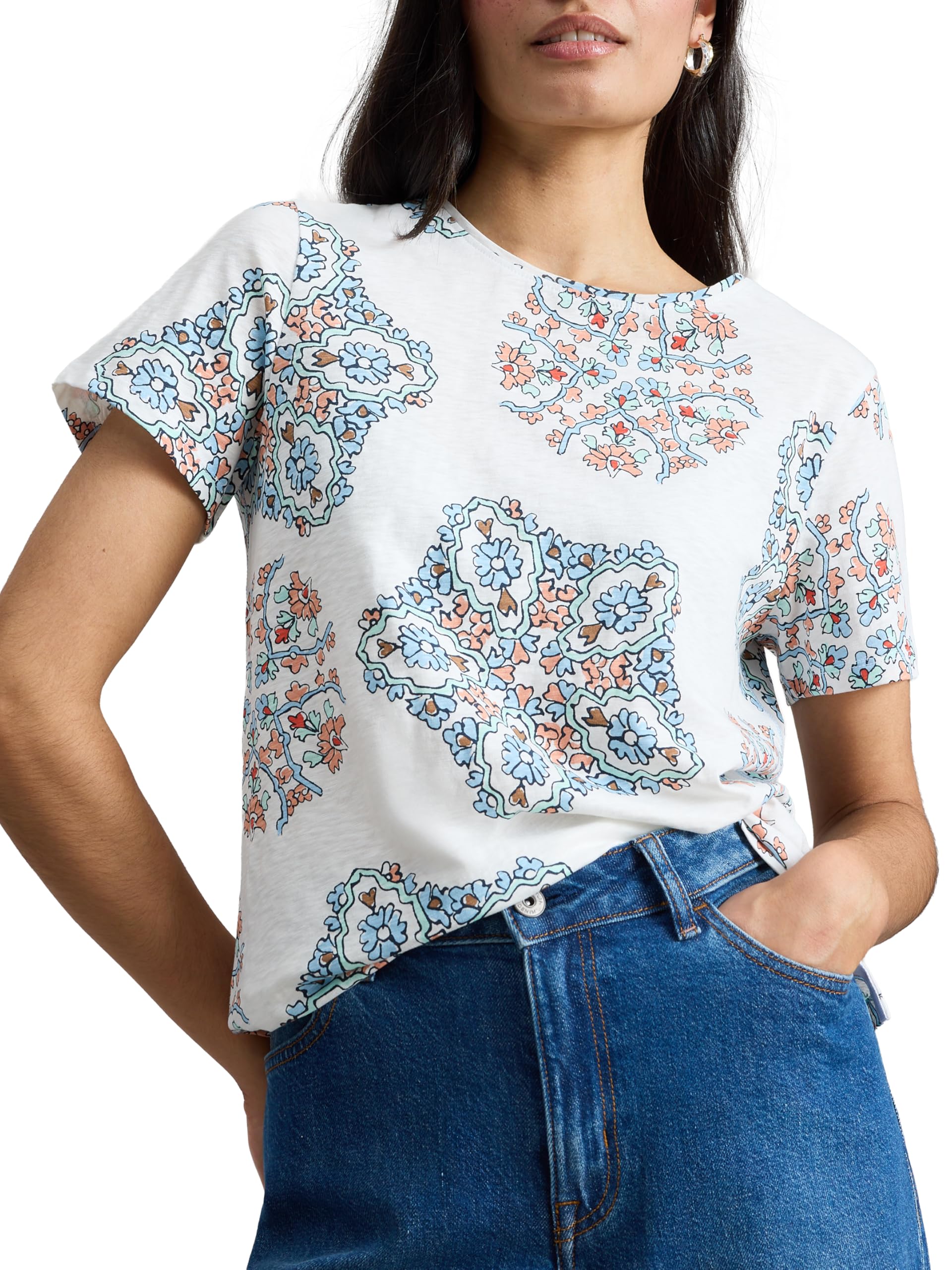 White Stuff Women's Abbie T-Shirt (Pack of 1), White Pr, 12