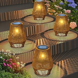 KagoLing Solar Lanterns, Solar Lanterns Outdoor Waterproof Solar Lights for Outside Hanging Solar Lights Outdoor Solar Lamp Lights Decoration for Garden,Yard,Patio,Porch,Trees,Lawn,Pathway, 4 Pack