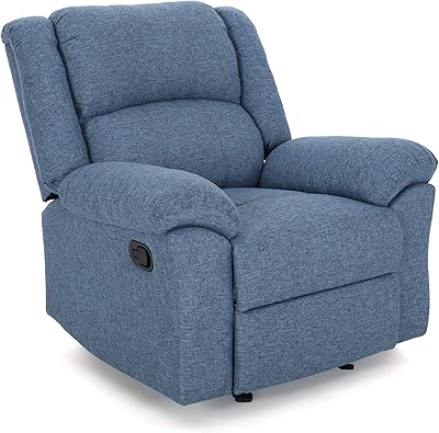 Christopher Knight Home Nora Glider Recliner, Navy Blue Tweed + Black