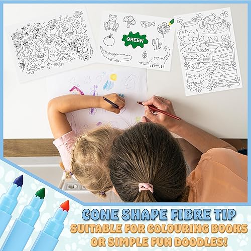 Miniatura 4 de Bluey Bolígrafos para colorear para niños, juego de 48 piezas para colorear para niños, suministros de arte, bolígrafos de punta de fieltro,
