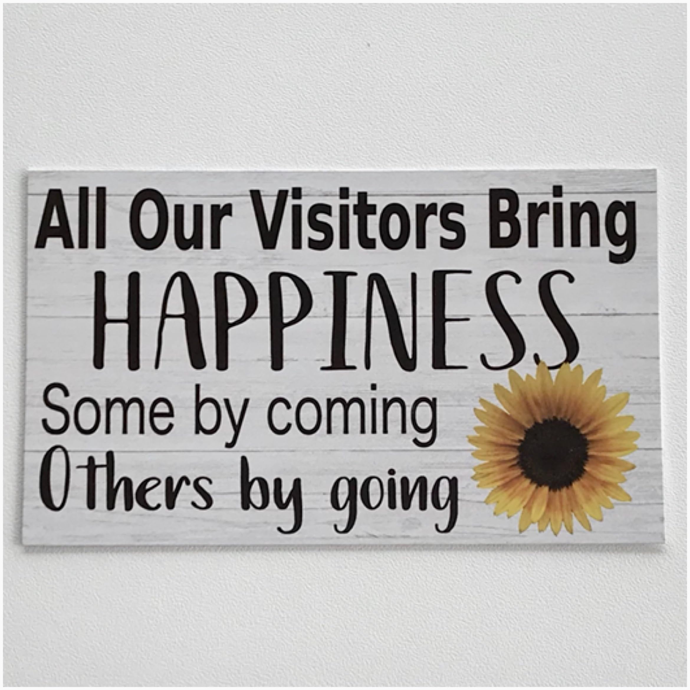 Ruskin352 All Our Visitors Bring Happiness Sign Hanging or Plaque Funny House Wall