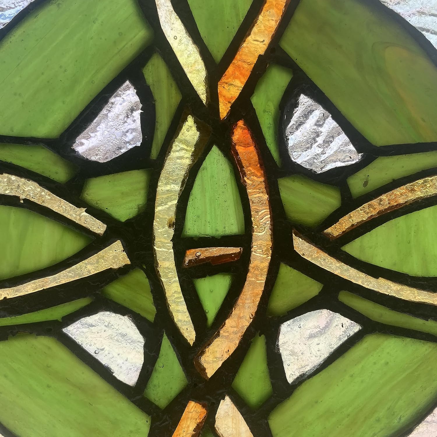RIVER OF GOODS 18" H Celtic Cross Stained Glass Window Hanging Panel for Home Decor - Elegant Hanging Sun Catcher for Windows and Wall Decor