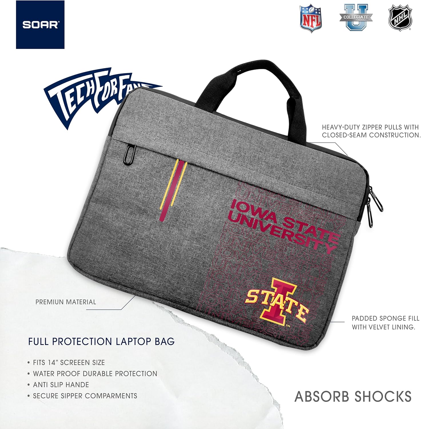SOAR NCAA Unisex 13 Inch Laptop Sleeve